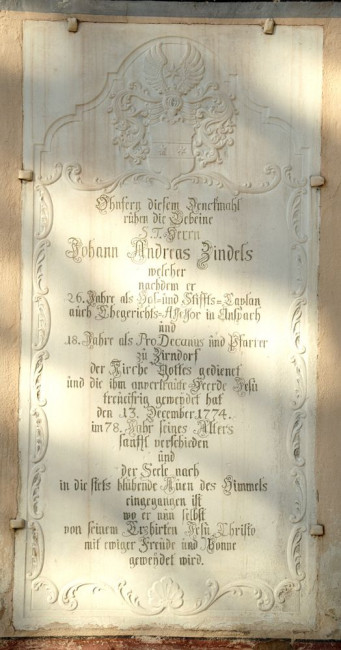 Epitaph des Prodekans Johann Andreas Zindel